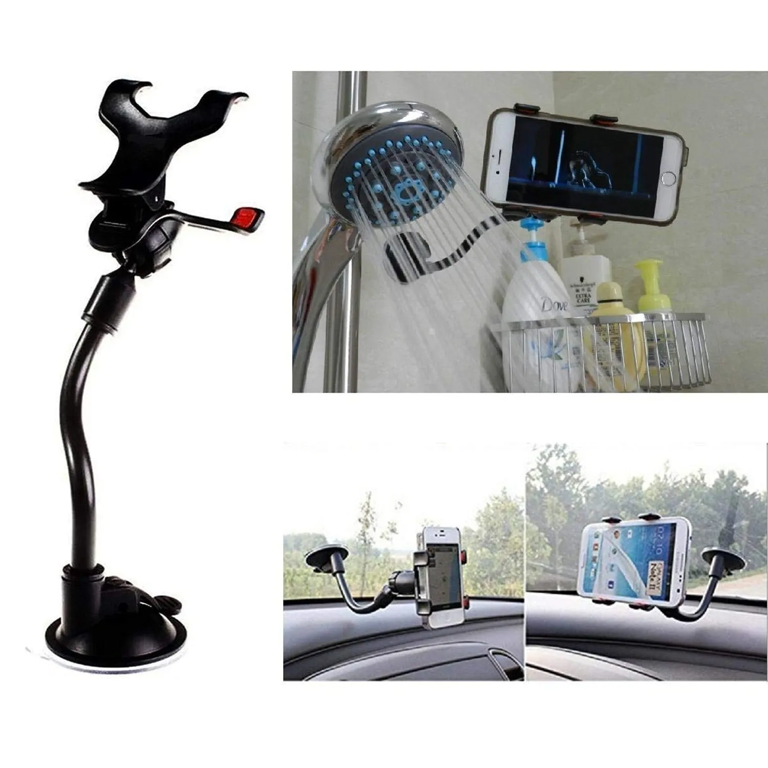 0282B Flexible Mobile Stand Multi Angle Adjustment with 360 Degree Adjustment For Car & Home Use Mobile Stand