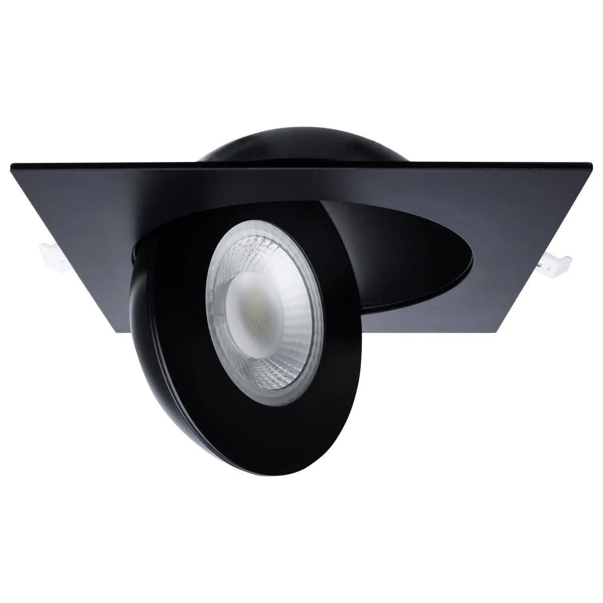 15 Watt; CCT Selectable; LED Direct Wire Downlight; Gimbaled; 6 Inch Square; Remote Driver; Black