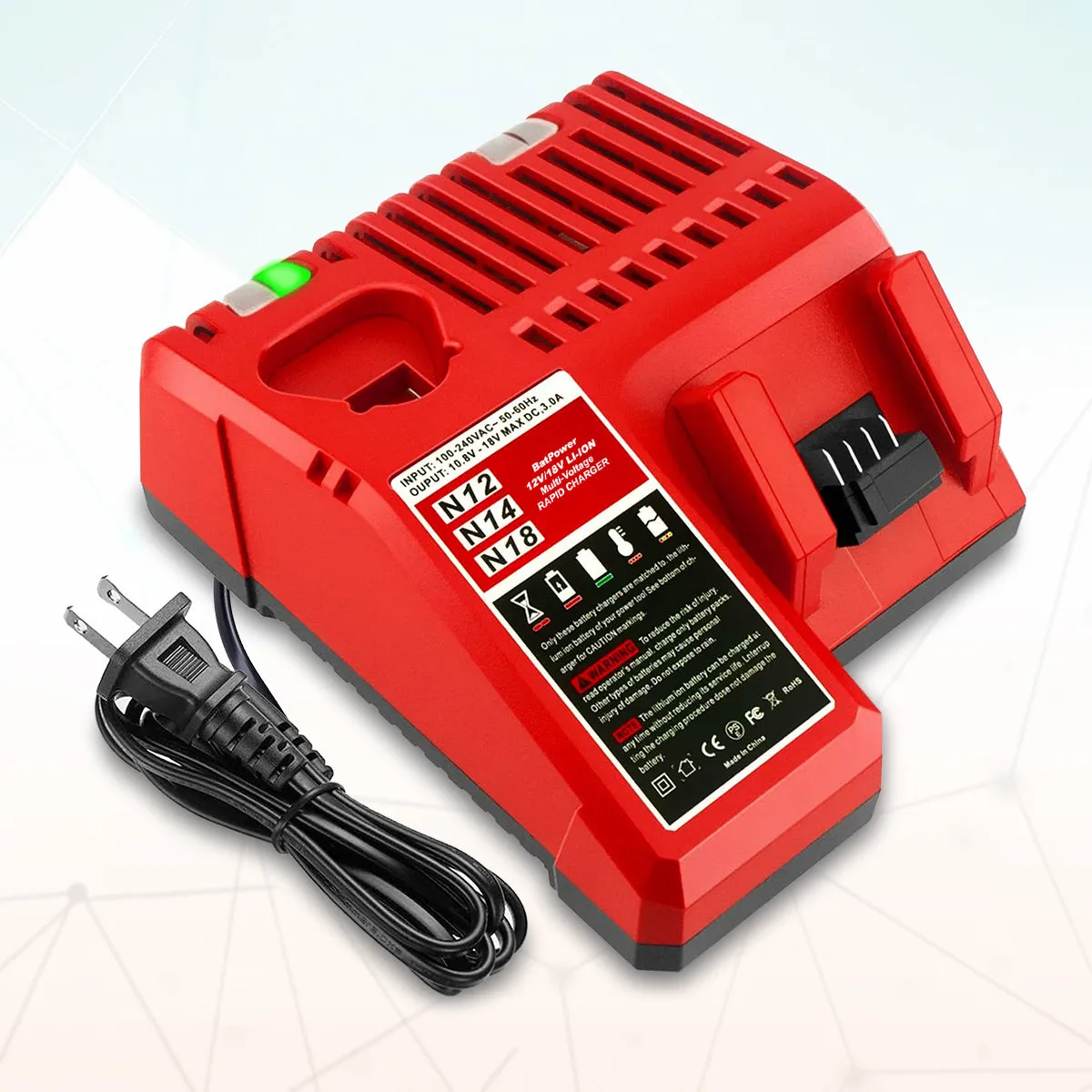 18V 9.0AH 48-11-1890 High Output Battery with Charger Combo Replacement for Milwaukee 18V M18 Battery and Charger 18V Lithium Battery and Charger Kit