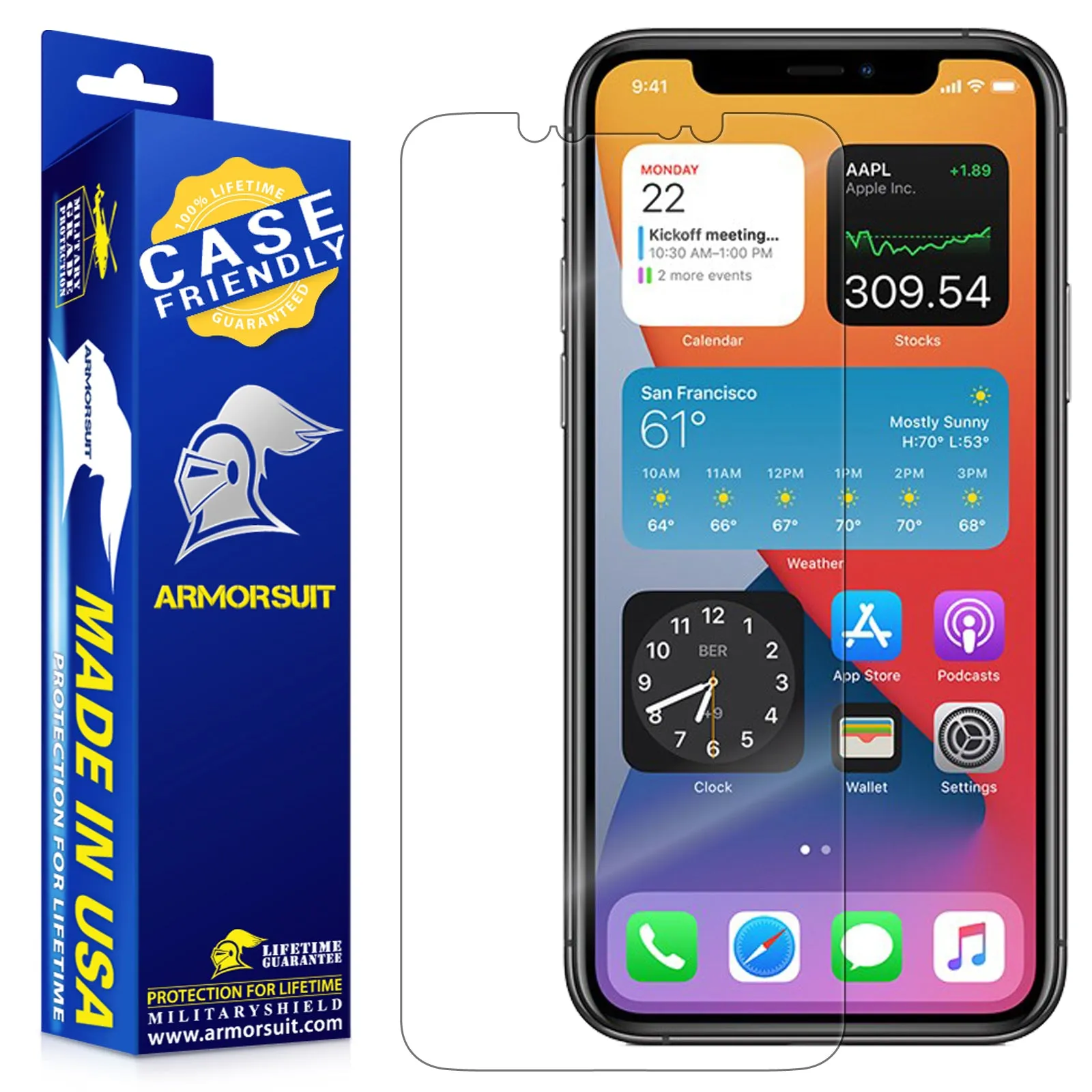 [2 Pack] Apple iPhone 11 Pro Max Screen Protector Case Friendly