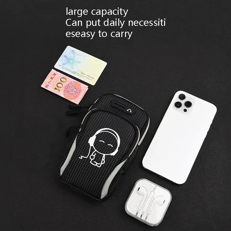 2 PCS Running Mobile Phone Arm Bag Sports Wrist Bag Universal For Mobile Phones Within 6 Inche, Colour: Black