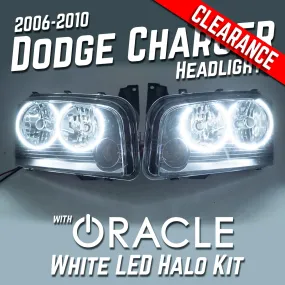 2006-2010 Dodge Charger Headlights - ORACLE White LED Halo Kit Pre-Installed