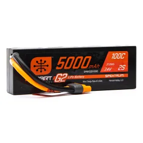 2S 7.4V Smart G2 Hardcase LiPo Battery, 100C 5000mAh