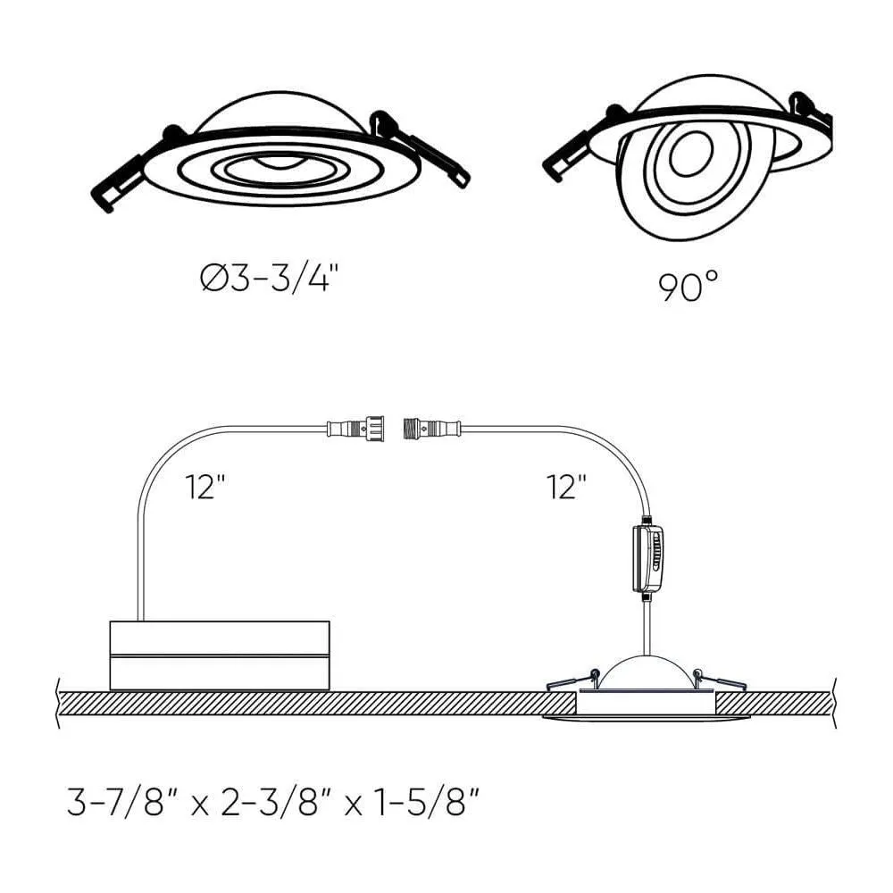 3" Flat Gimbal Recessed