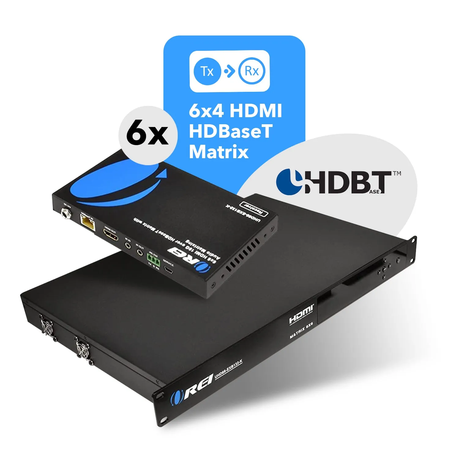 4K 6x4 HDMI HDBaseT Matrix Over CAT6/7 up to 132 Feet, 18Gbps Bandwidth with HDR, IR Control (UHD66-EXB132-K)