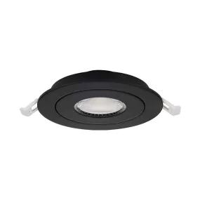 4" Gimbal Canless LED Recessed Light, 600 Lumens, Selectable 2700K to 5000K, Black Finish