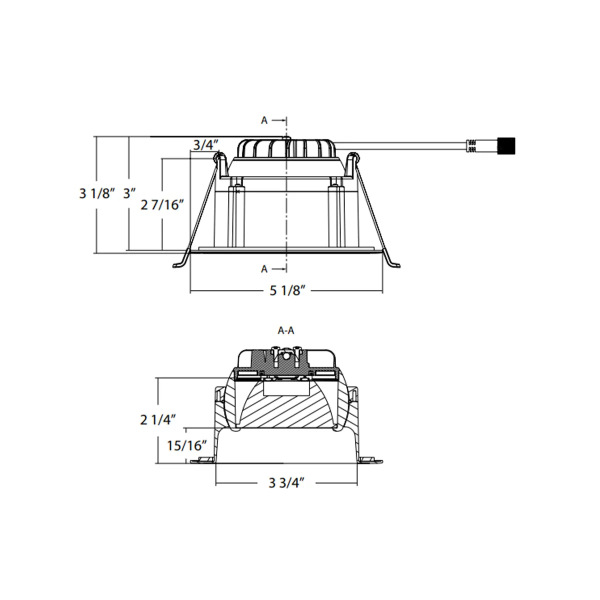 4" Regressed Gimbal Canless LED Downlight, 1050 Lumens, Selectable 2700K to 5000K