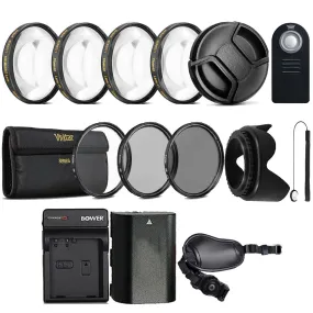 58mm Lens Accessory Kit with Replacement LP-E6 Battery and Charger for Canon DSLR Cameras