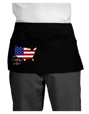 American Roots Design - American Flag Dark Adult Mini Waist Apron, Server Apron by TooLoud