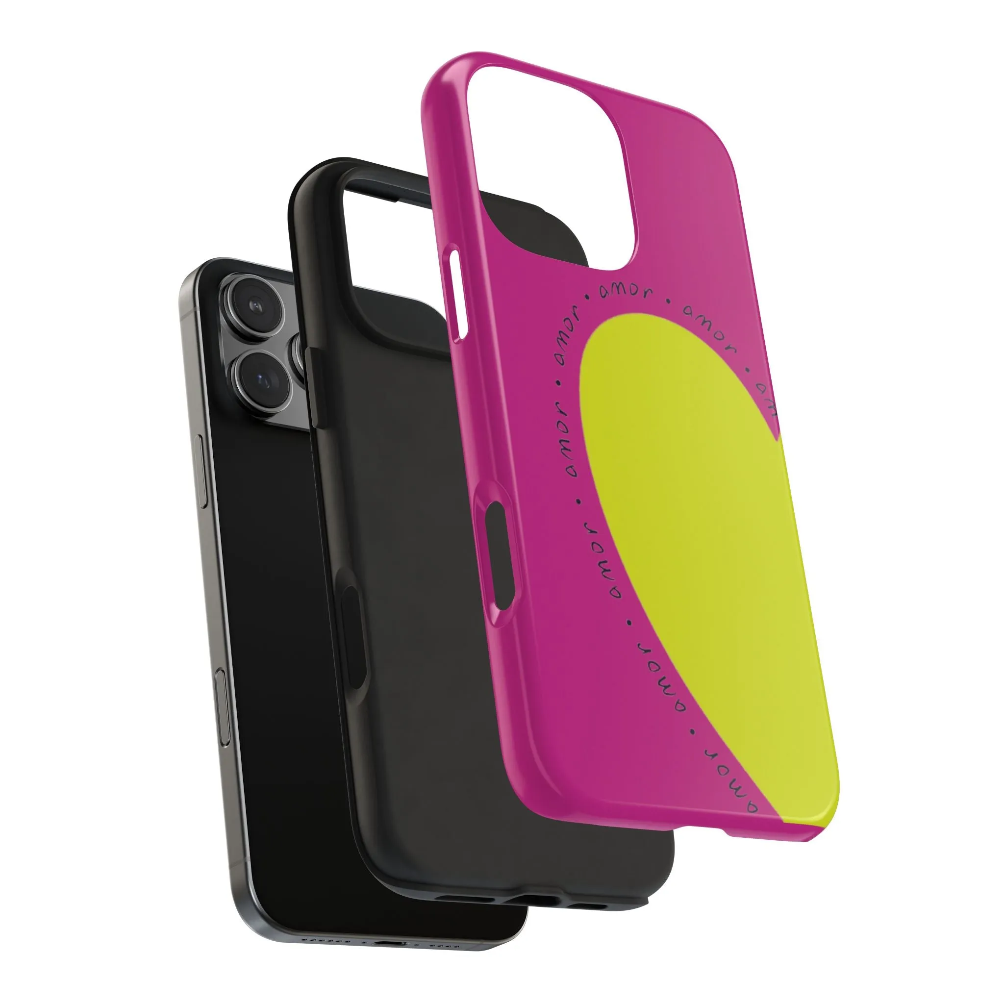 Amor Neon Heart Tough iPhone Cases