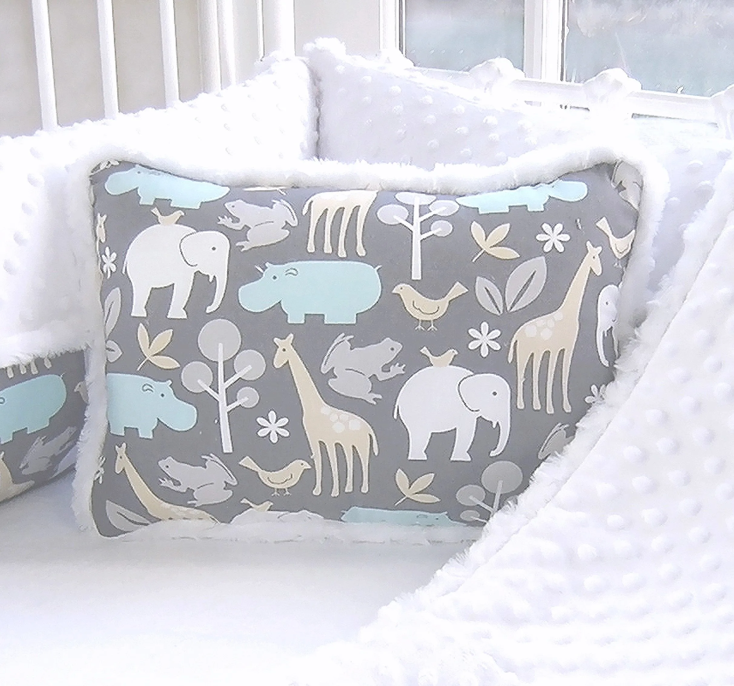 Animal Cookies Bleu Square Pillow