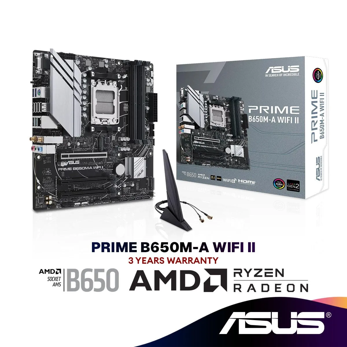 ASUS PRIME B650M-A WIFI II Micro ATX (mATX) AMD Motherboard | AMD AM5 Socket