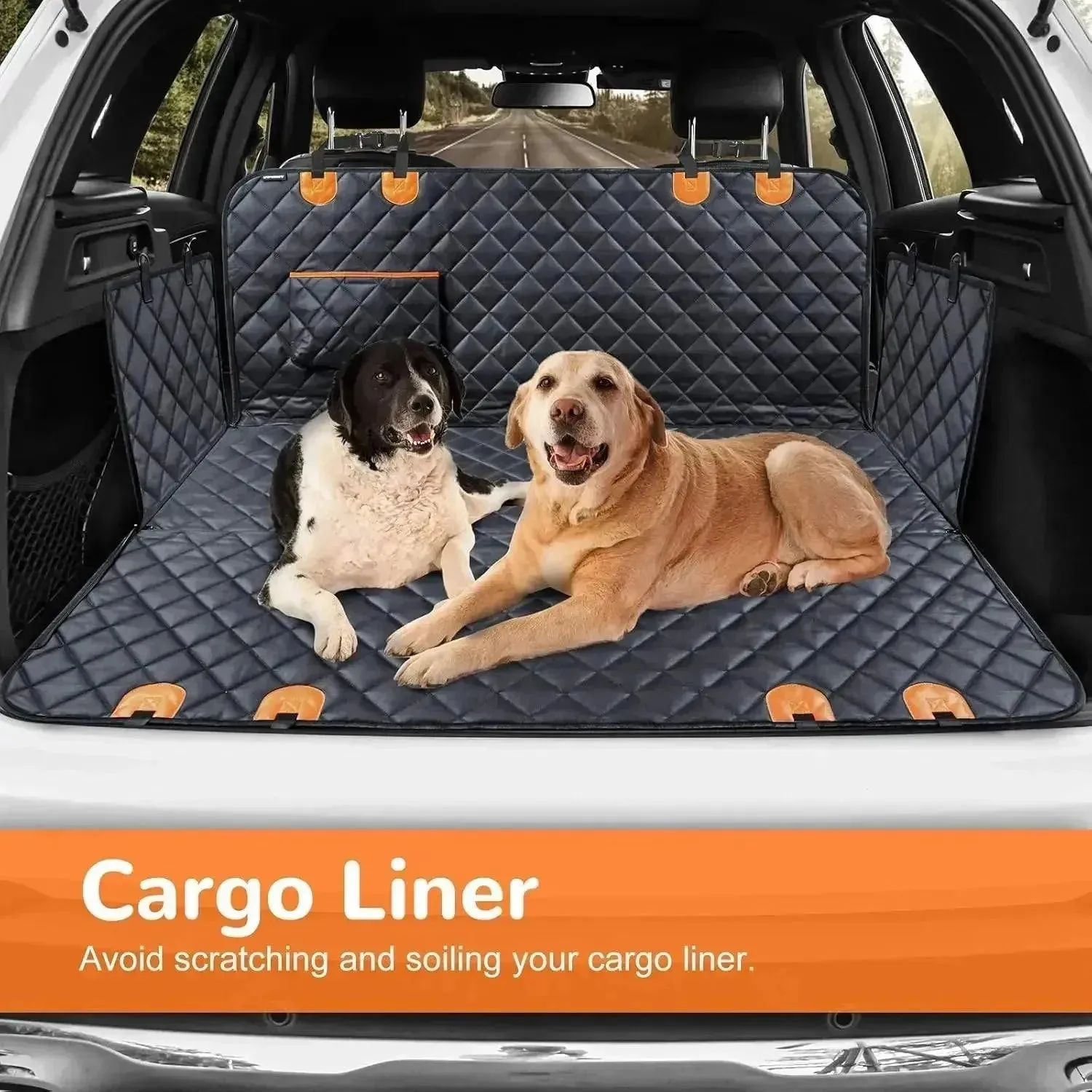 Back Seat Extender for Dogs Dog Car Seat Cover with Hard Bottom Dog Car Seat Bed Waterproof Dog