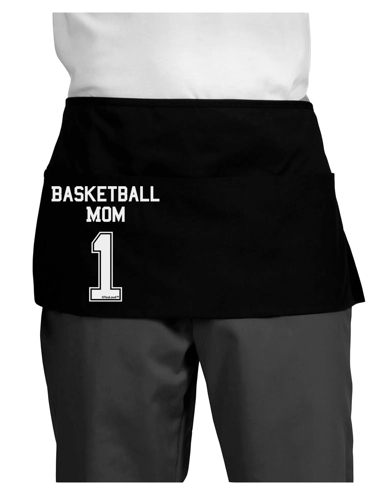 Basketball Mom Jersey Dark Adult Mini Waist Apron, Server Apron