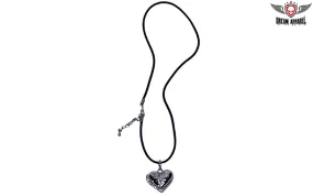 Black Velvet Cord with Silver Heart