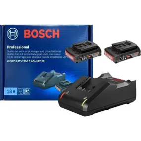 Bosch 18V Starter Kit 2x 2.0AH   GAL 18V-40 [Battery & Charger Bundle] (1600A019RP)