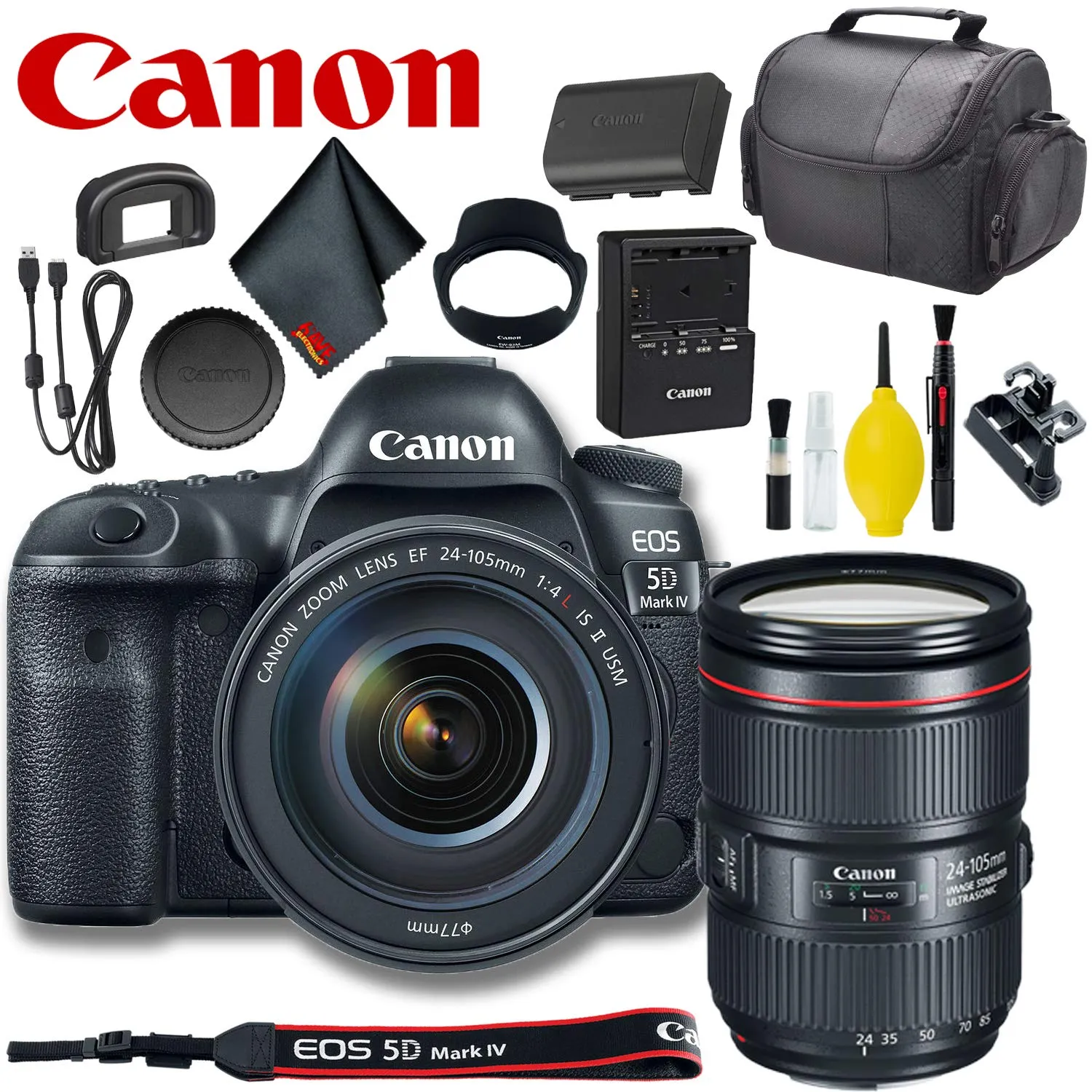 Canon EOS 5D Mark IV DSLR Camera with 24-105mm Lens (Intl Model) Basic Bundle