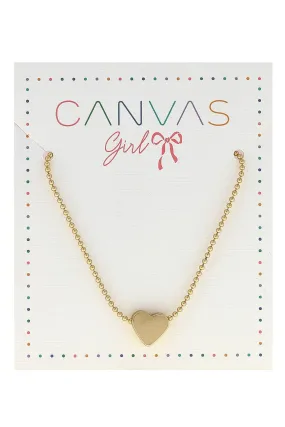 Canvas Style - Cleo Heart Children's Necklace in Worn Gold