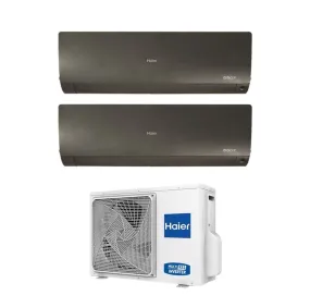 Climatizzatore Condizionatore Haier Dual Split Inverter serie FLEXIS PLUS BLACK 15 15 con 2U50S2SM1FA R-32 Wi-Fi Integrato Colore Nero 15000 15000