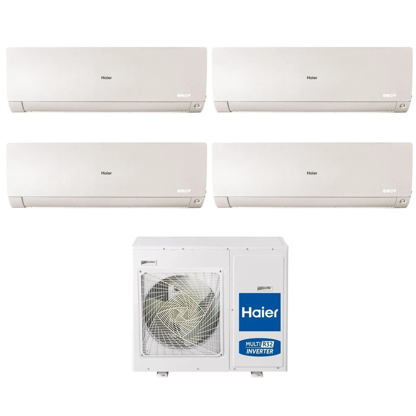 Climatizzatore Condizionatore Haier Quadri Split Inverter serie FLEXIS PLUS WHITE 9 9 12 12 con 4U75S2SR3FA R-32 Wi-Fi Integrato Colore Bianco 9000 9000 12000 12000