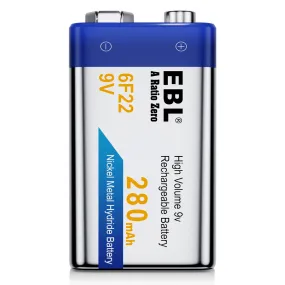 EBL 9V Rechargeable Ni-MH Battery 280mah