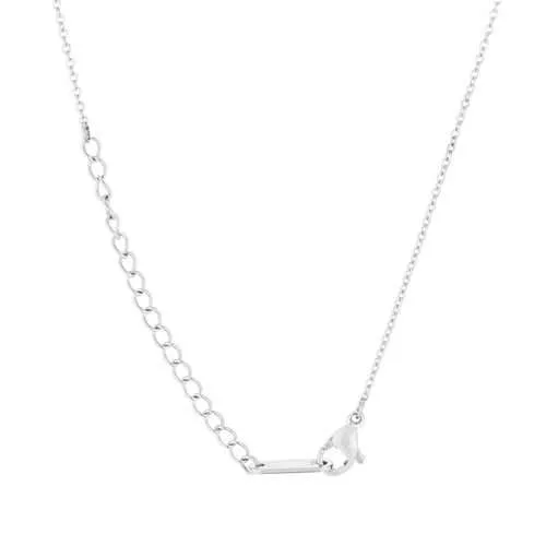 Elaina Rhodium Stainless Steel W Initial Necklace