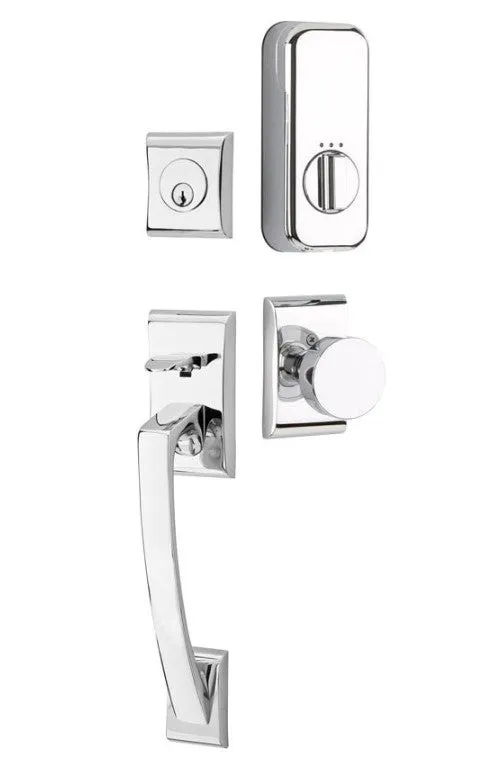 Emtek Single Cylinder Ares Handleset EMPowered Motorized Smart Lock Upgrade With Cortina Lever