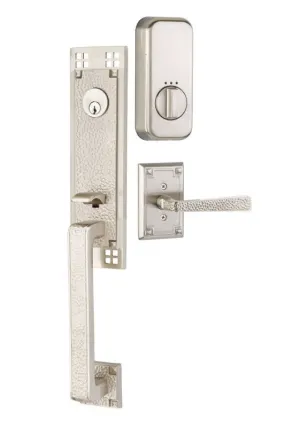 Emtek Single Cylinder Arts & Crafts Handleset EMPowered Motorized Smart Lock Upgrade With Norwich Knob