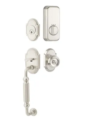 Emtek Single Cylinder Knoxville Handleset EMPowered Motorized Smart Lock Upgrade With Turino Lever