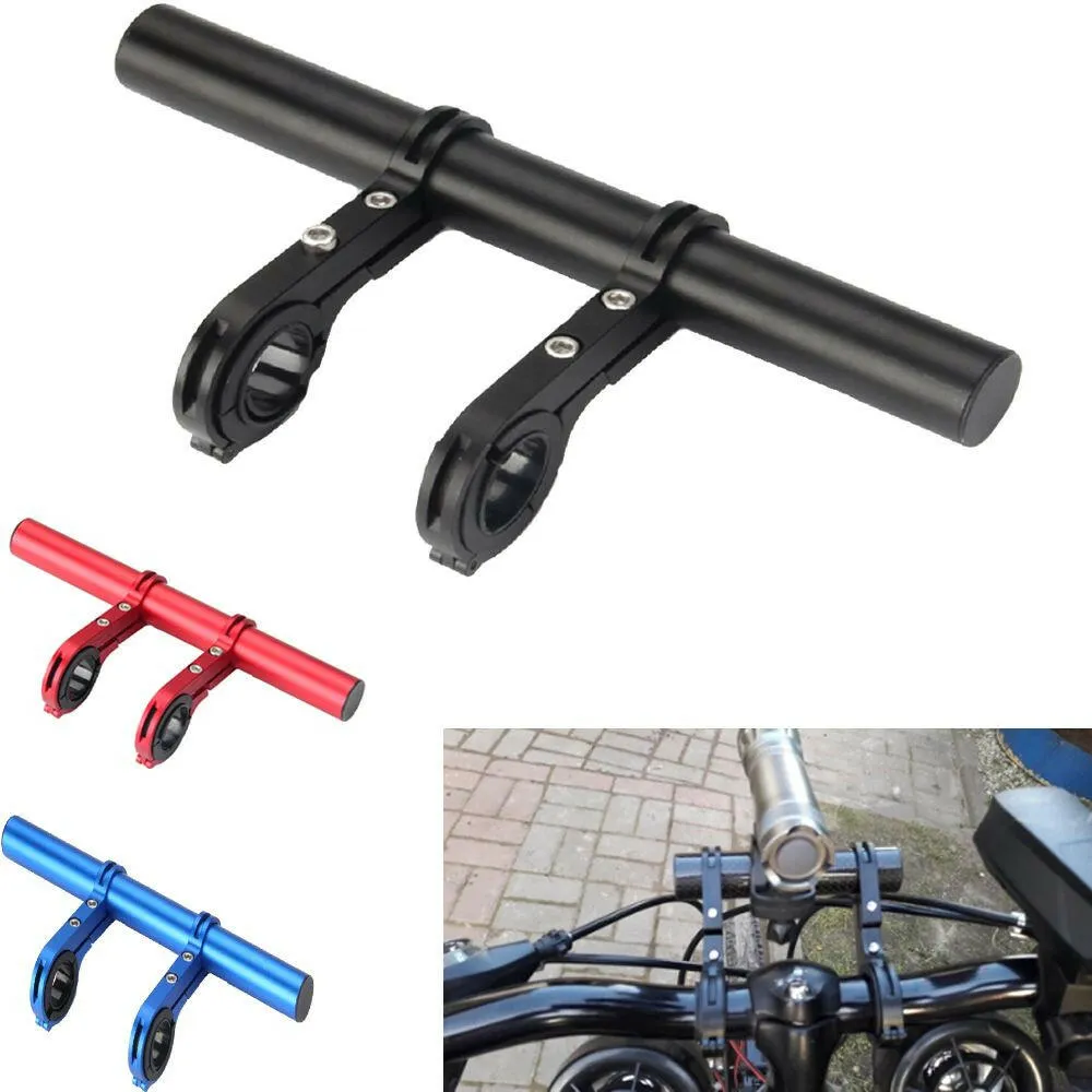 ESLN 10cm 20cm Aluminum Alloy/Carbon Tube Bicycle Handlebar Extender Mount MTB Bike Cycling Headlight Bracket Flashlight Holder