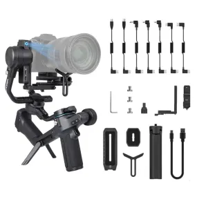 FeiyuTech SCORP 2 Handheld 3-Axis Gimbal Stabilizer with Built-in AI Tracking Module, 2.5kg Max Payload, 12hr Battery Runtime and 1.3" OLED Touchscreen with Wired & Bluetooth Control for DSLR & Mirrorless Cameras