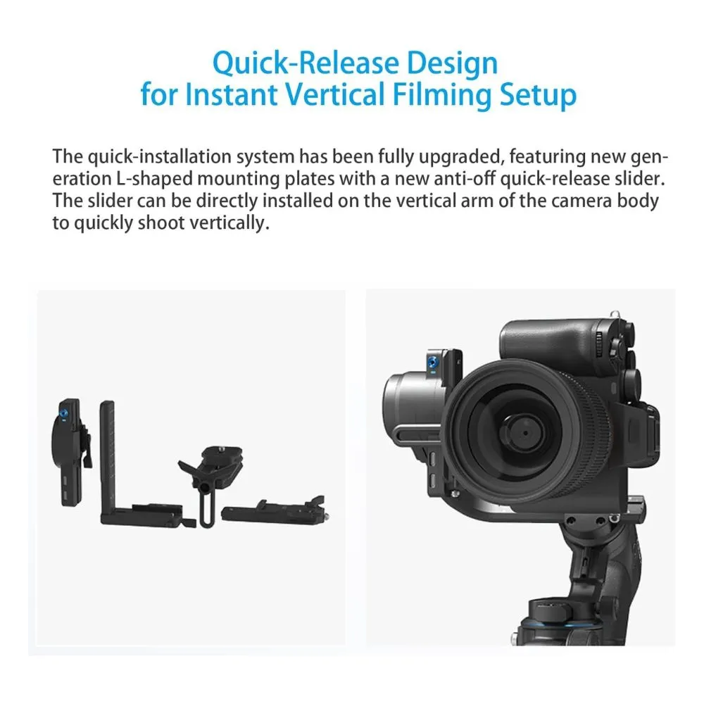 FeiyuTech SCORP 2 Handheld 3-Axis Gimbal Stabilizer with Built-in AI Tracking Module, 2.5kg Max Payload, 12hr Battery Runtime and 1.3" OLED Touchscreen with Wired & Bluetooth Control for DSLR & Mirrorless Cameras