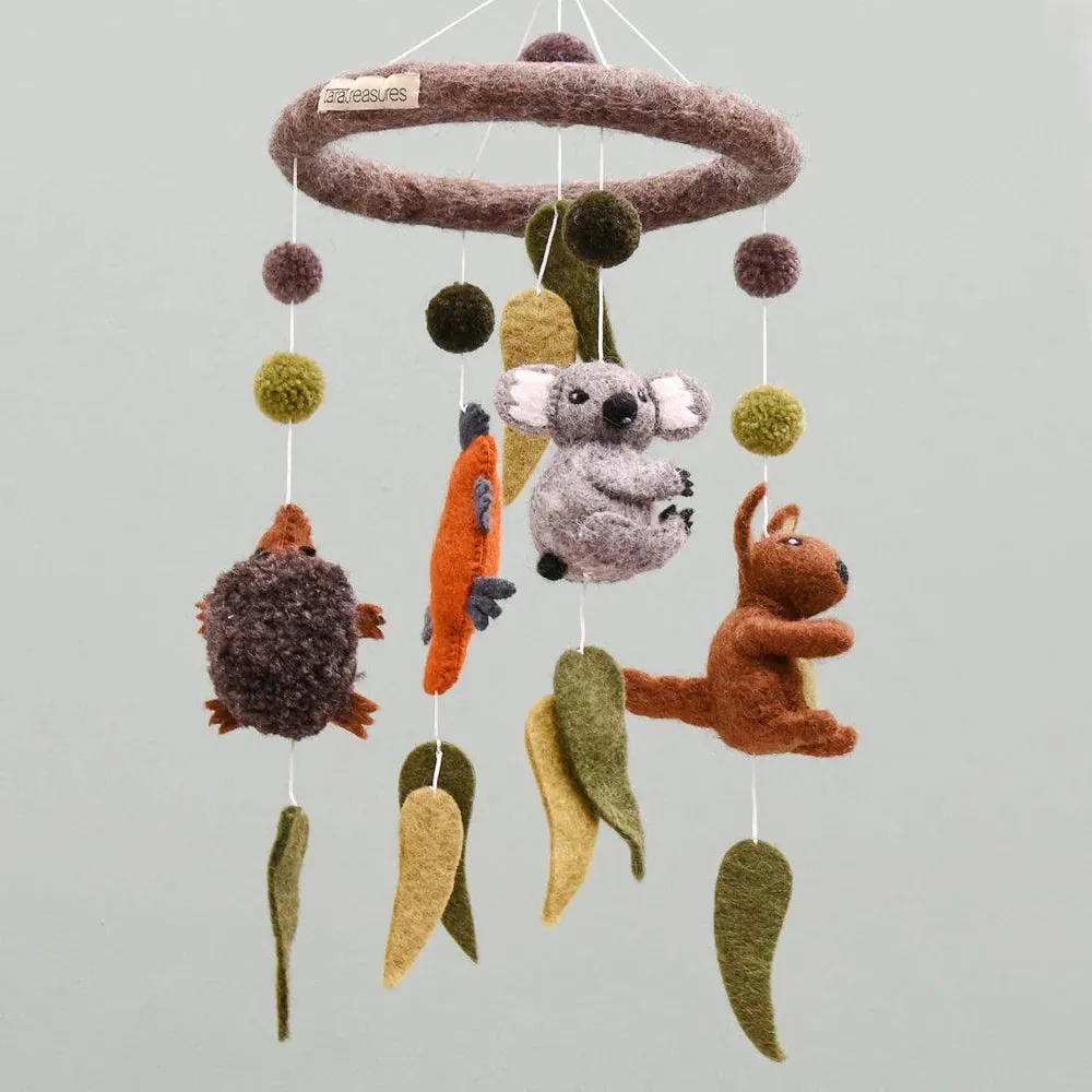 Felt Nursery Cot Mobile - Australian Animals