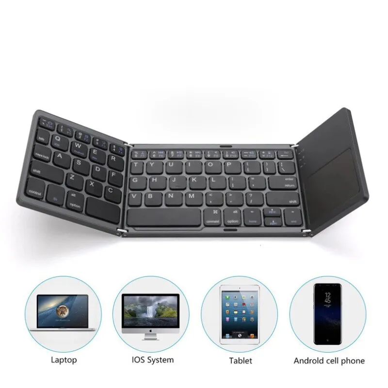 Folding keyboard bluetooth with touchpad portable slim phone tablet wireless keyboard for iphone samsung more smartphones