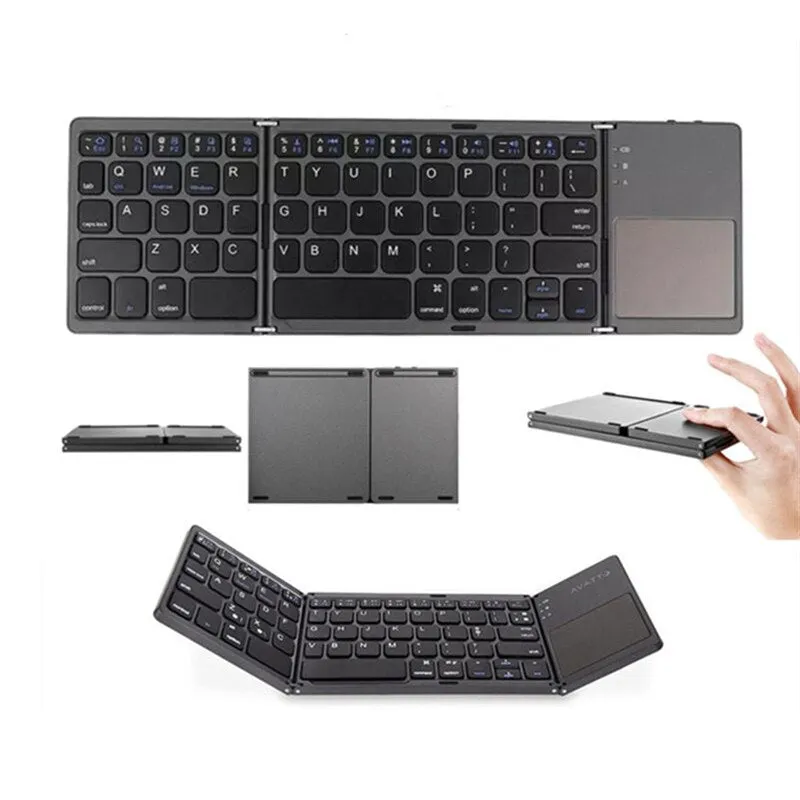 Folding keyboard bluetooth with touchpad portable slim phone tablet wireless keyboard for iphone samsung more smartphones