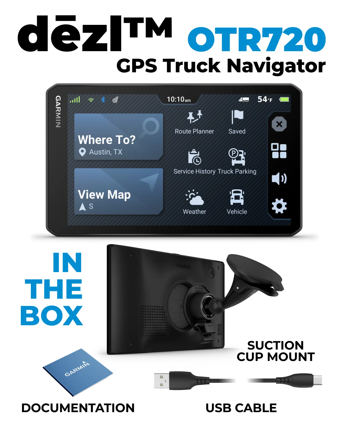 Garmin dezl OTR Easy-to-Read GPS Truck Navigator, Wearable4U