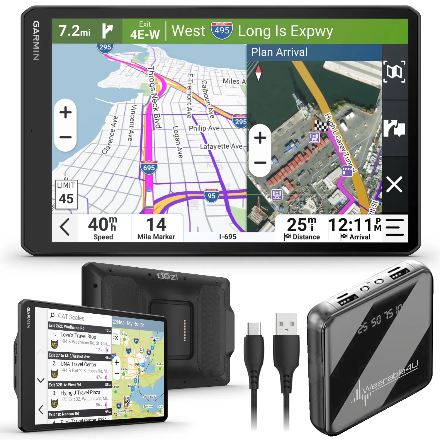 Garmin dezl OTR Easy-to-Read GPS Truck Navigator, Wearable4U