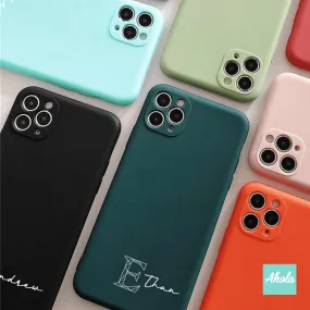 【Geometric Alphabet】Ultra Thin Silicone Soft iPhone Case 矽膠全包邊自訂名字電話殼