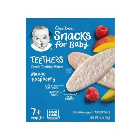 Gerber Teethers Gentle Teething Wafers, 7  Months, Mango Raspberry - 48g