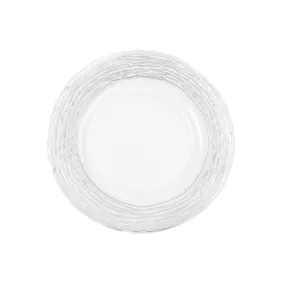 Glass Charger Plate with Twigs Trim - Silver