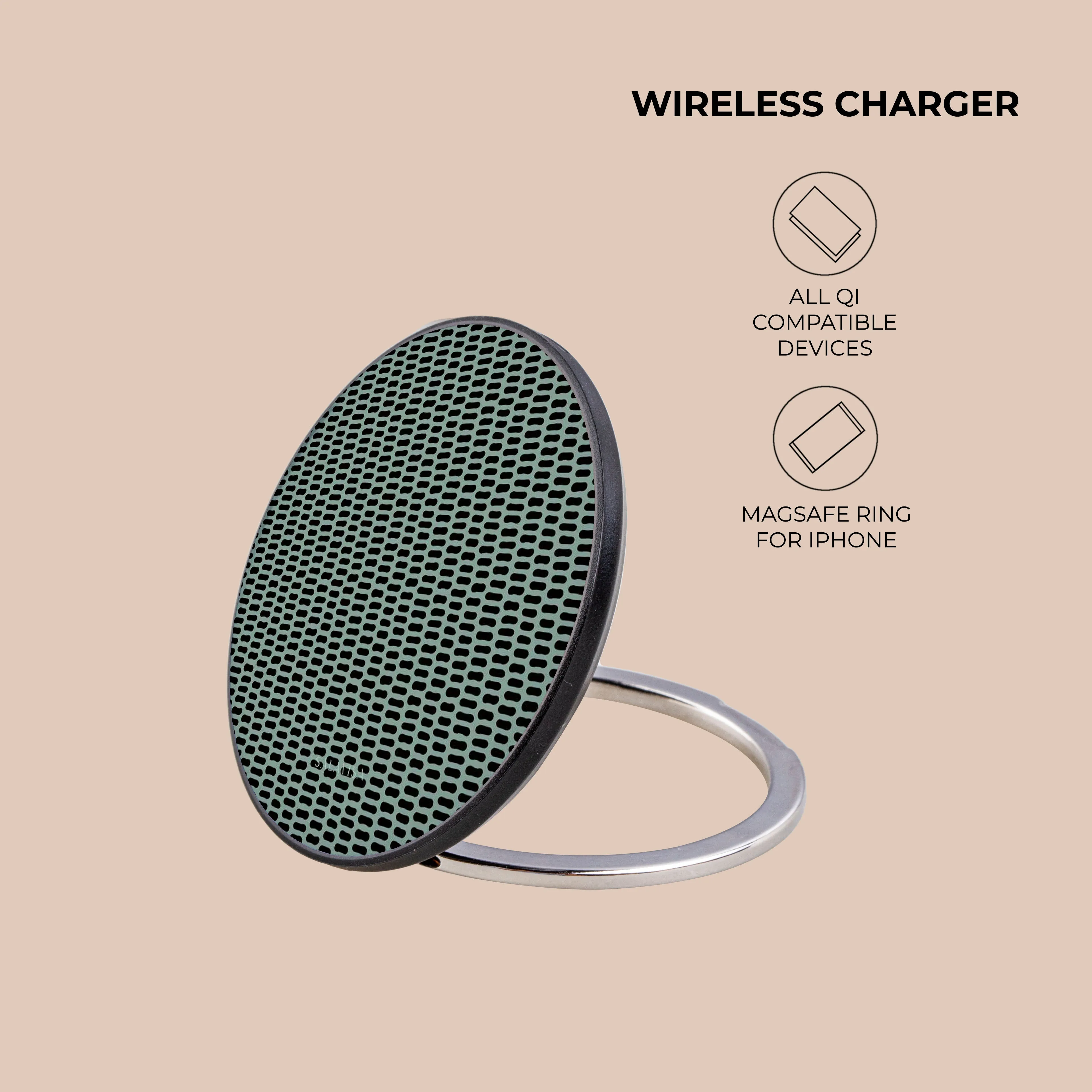 Green Mint Dots Wireless Charger