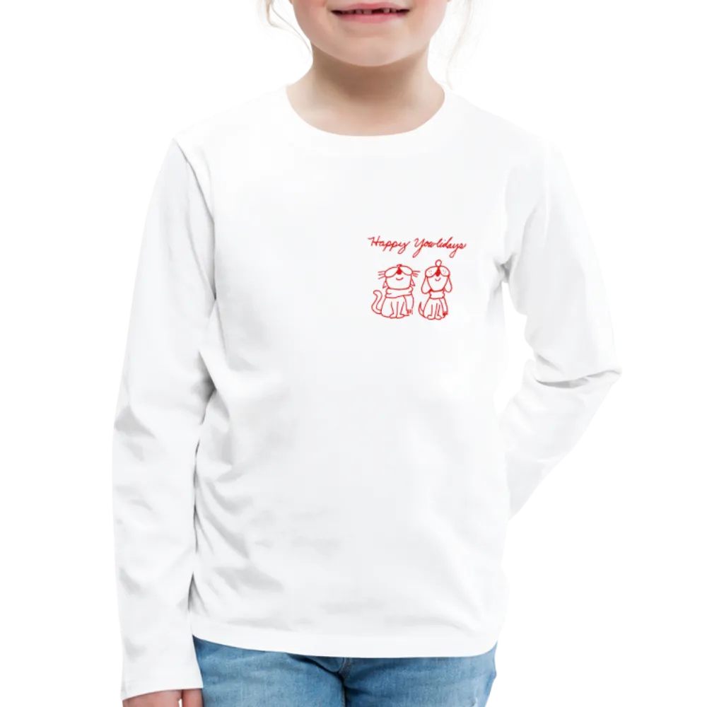 Happy Yowlidays Small Logo Kids' Premium Long Sleeve T-Shirt