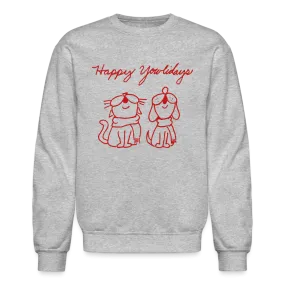 Happy Yowlidays Sparkle-Print Crewneck Sweatshirt