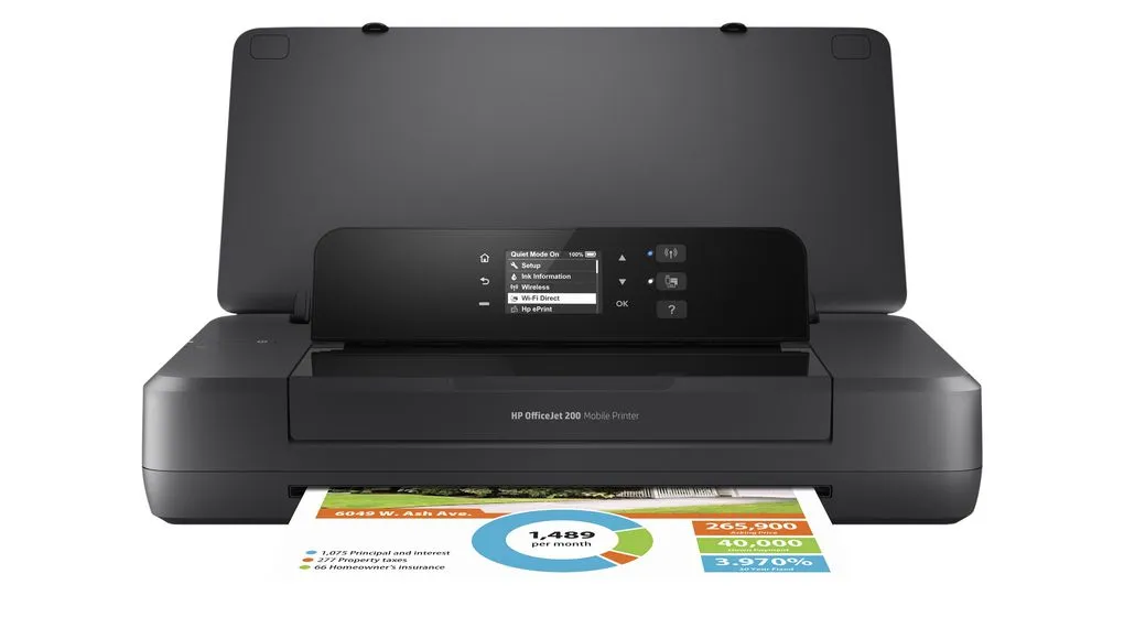 Hp Officejet 200 Mobile Printer - Printer - Colour - Ink-Jet - A4/Legal - 1200 X 1200 Dpi - Up To 20 Ppm (Mono) / Up To