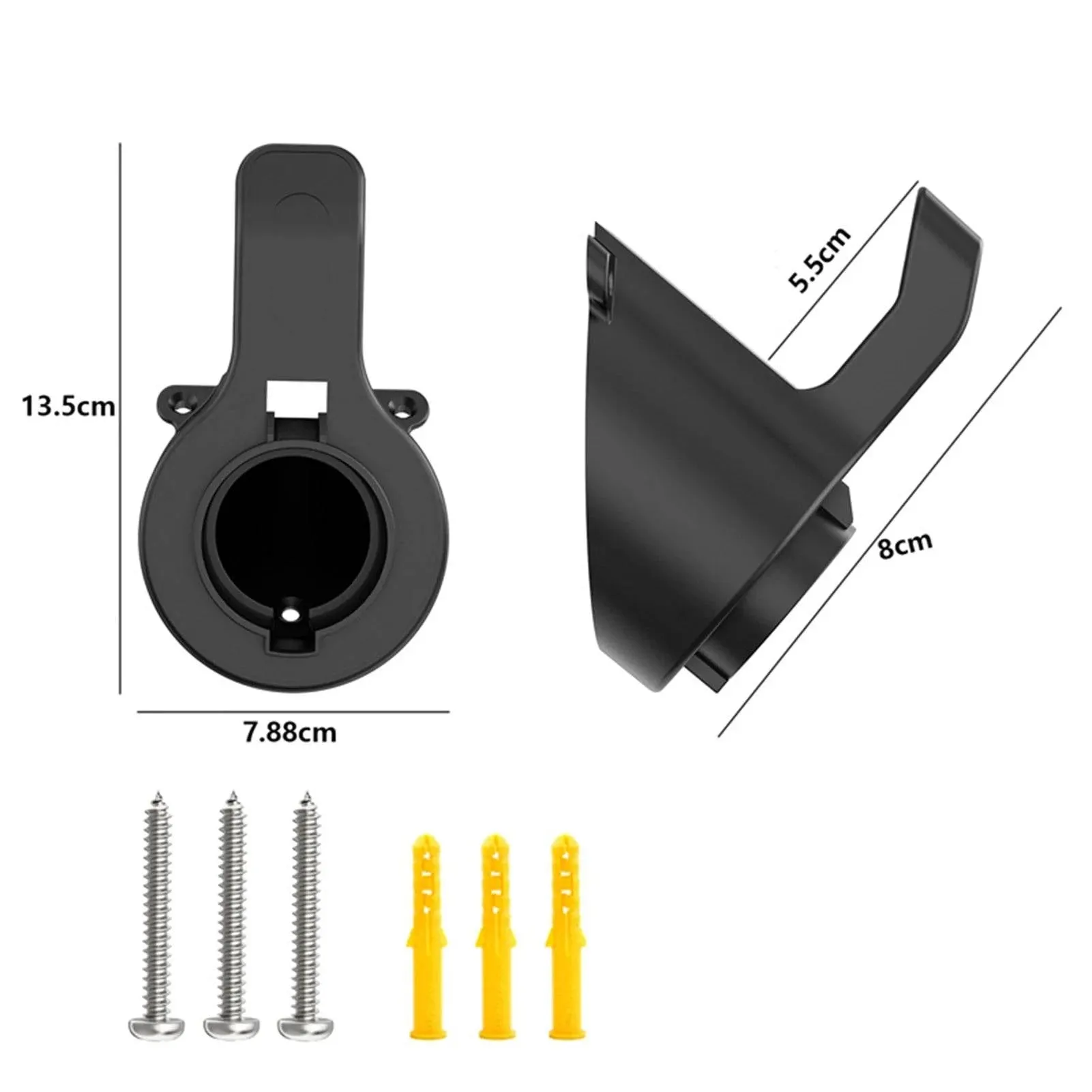 J1772 Charger Nozzle Holster Dock EV Charger Holder Electric Vehicle EV Car Wall-Mount Gun-Head Socket Connector