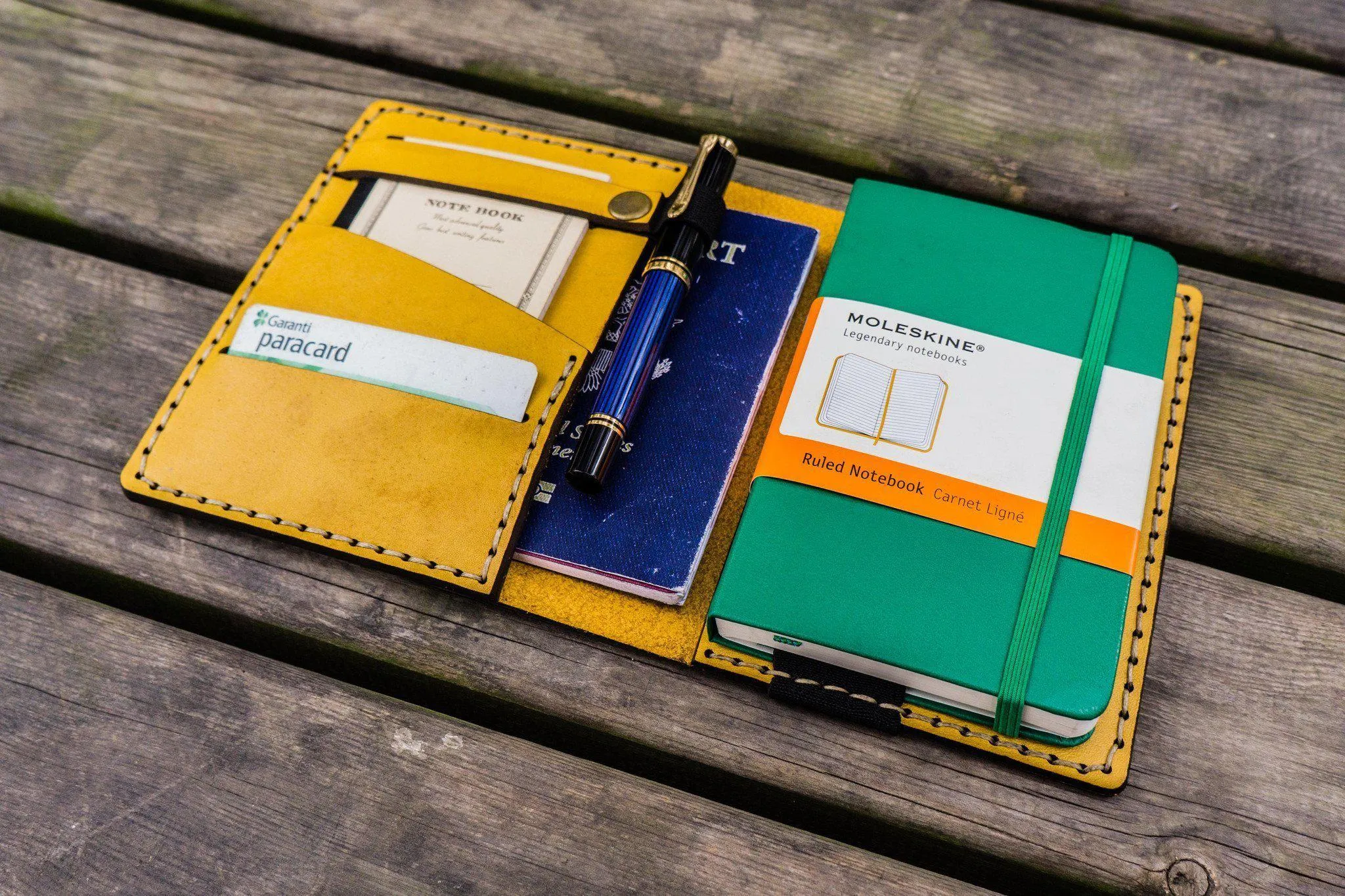 Leather Hobonichi Techo (A6) Planner Cover - Yellow