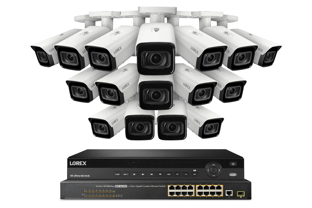 Lorex Elite Series NVR with N4 (Nocturnal Series) IP Bullet Cameras - 4K 32-Channel 8TB Wired System