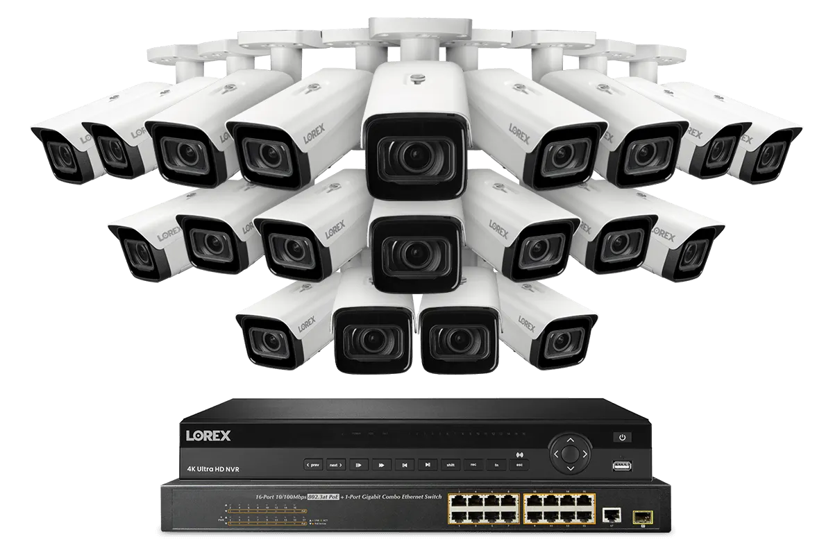 Lorex Elite Series NVR with N4 (Nocturnal Series) IP Bullet Cameras - 4K 32-Channel 8TB Wired System