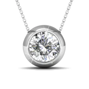 Opulence Bezel Pendant Necklace  | Clear