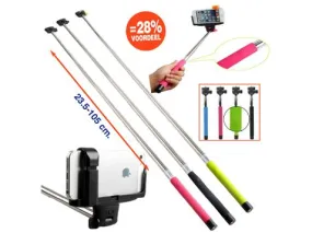 Overig Wireless mobile monopod smartphone Selfiestick via bluetooth, lengte tot 105 cm